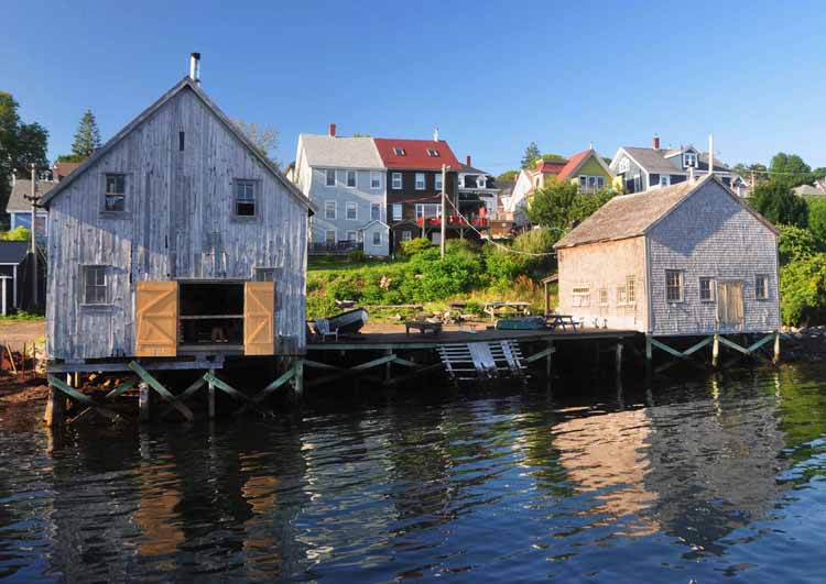 shacks on water
